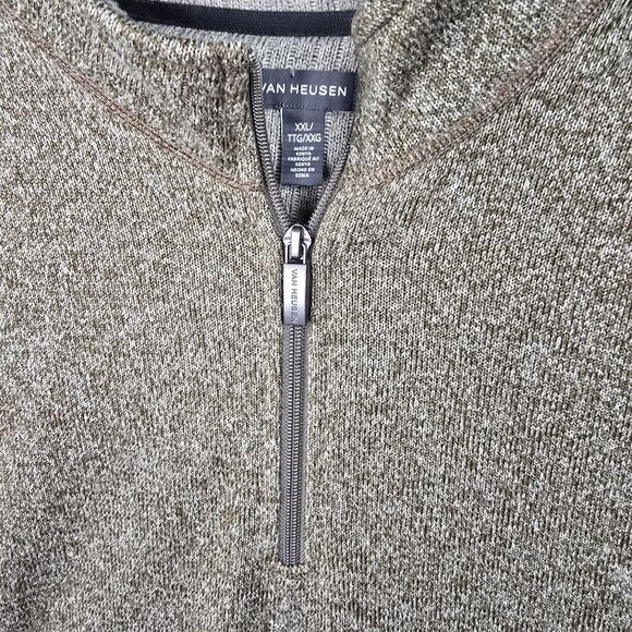 Van Heusen Mens 1/4 Zip Pullover Sweater XXL Polyester Made In Kenya - Picture 3 of 6